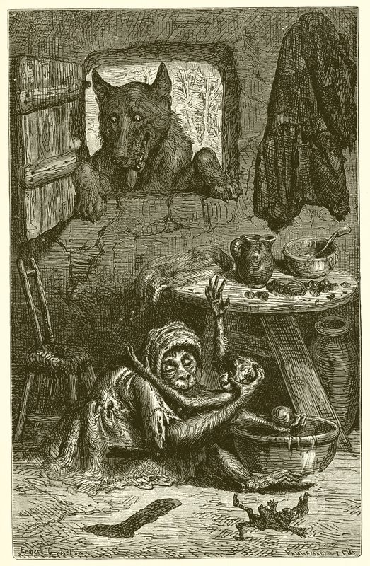 La enfermera y el lobo de Ernest Henry Griset
