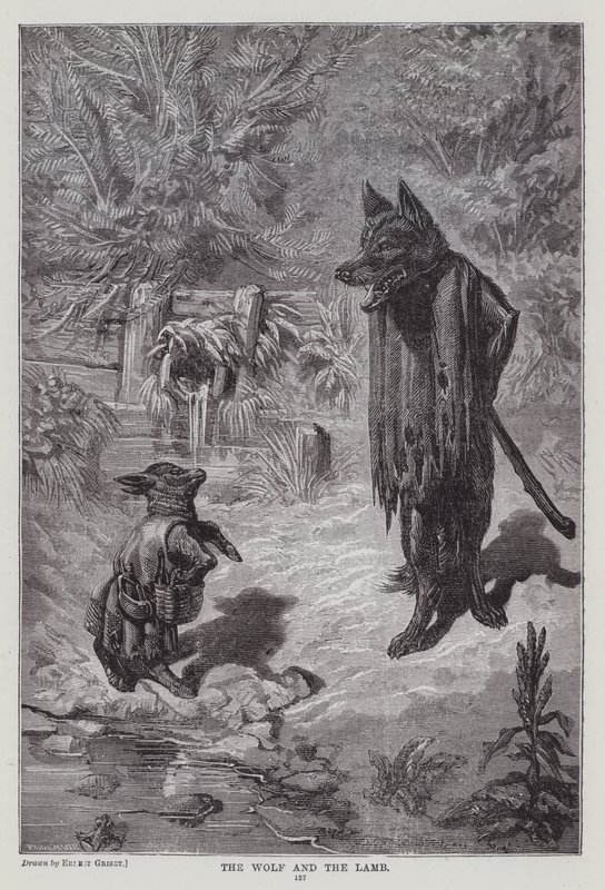 El lobo y el cordero de Ernest Henry Griset