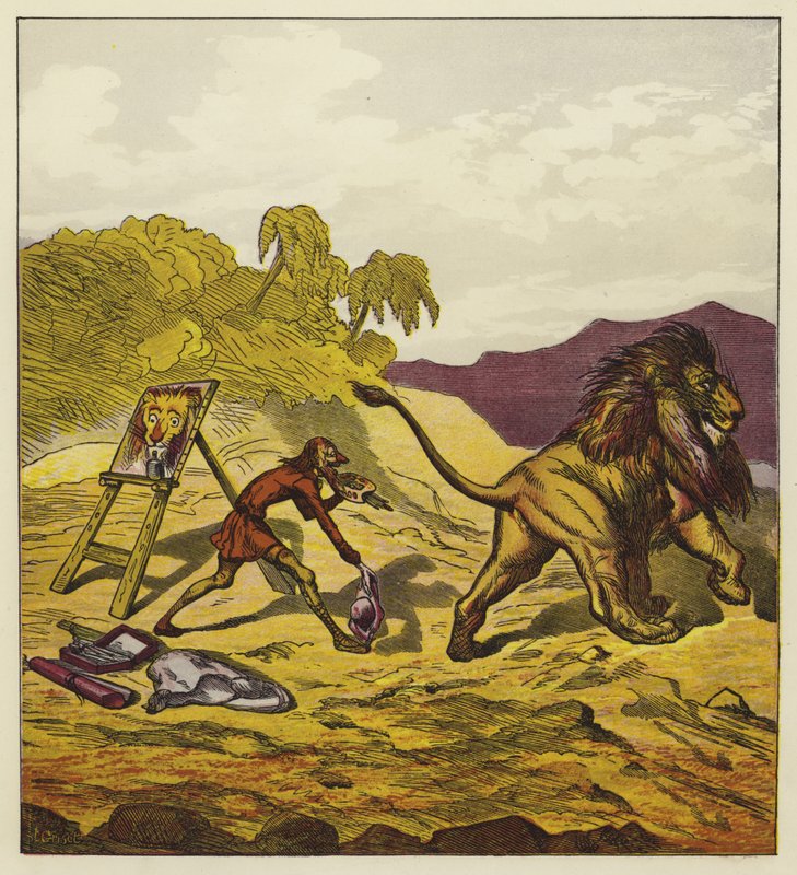 El león dejando a John Bold de Ernest Henry Griset