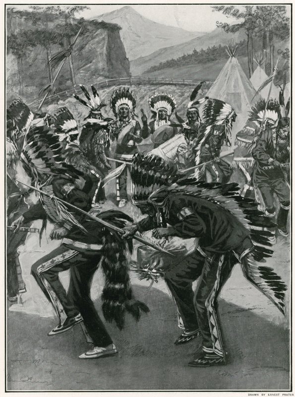 Una danza pintoresca de indios rojos de Ernest Prater