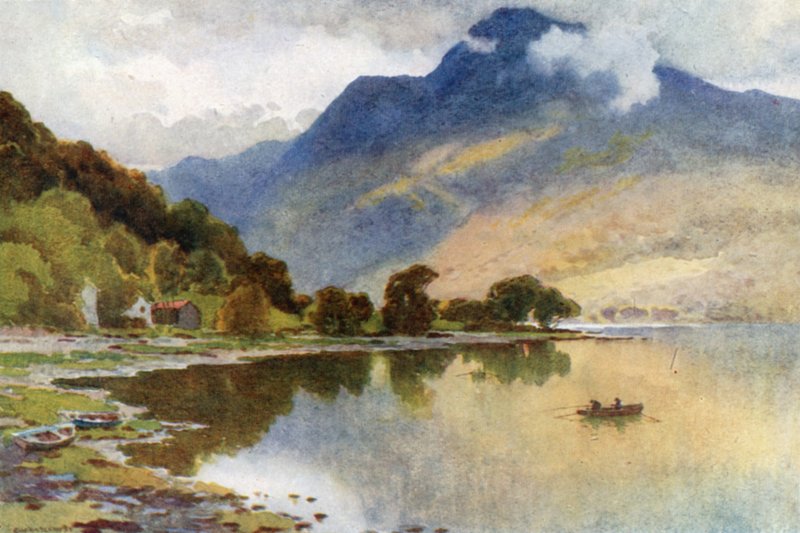 Ben Lomond desde Luss (litografía en color) de Ernest William Haslehust