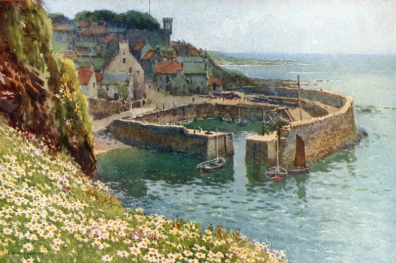 Puerto de Crail (litografía en color) de Ernest William Haslehust