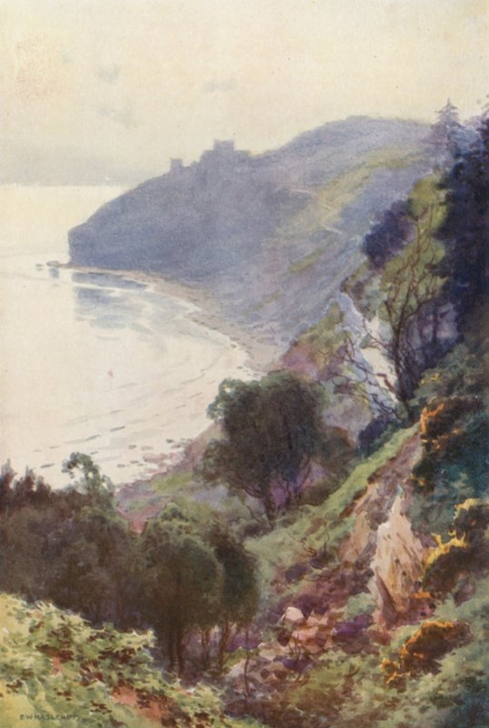 Durlston Bay, Swanage (litografía en color) de Ernest William Haslehust