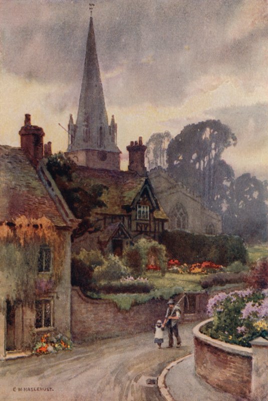 Edwinstowe (litografía en color) de Ernest William Haslehust