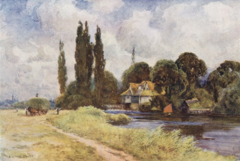 Iffley Mill (litografía en color) de Ernest William Haslehust
