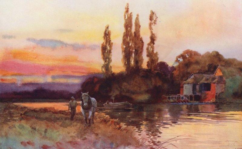 Río Támesis: Iffley (litografía en color) de Ernest William Haslehust