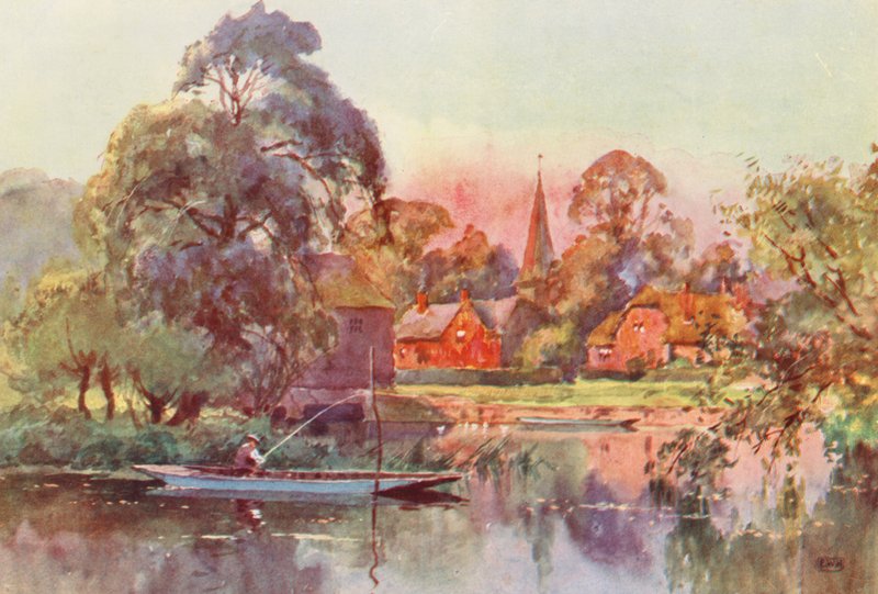 Río Támesis: Whitchurch (litografía en color) de Ernest William Haslehust