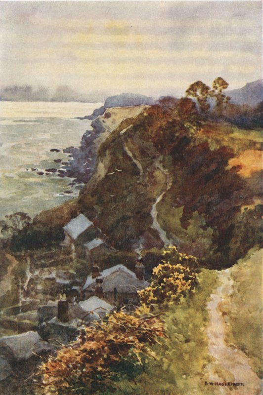 Steephill Cove (litografía en color) de Ernest William Haslehust