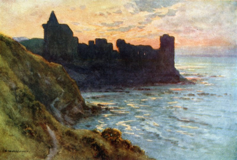 The Castle, St. Andrews (litografía en color) de Ernest William Haslehust