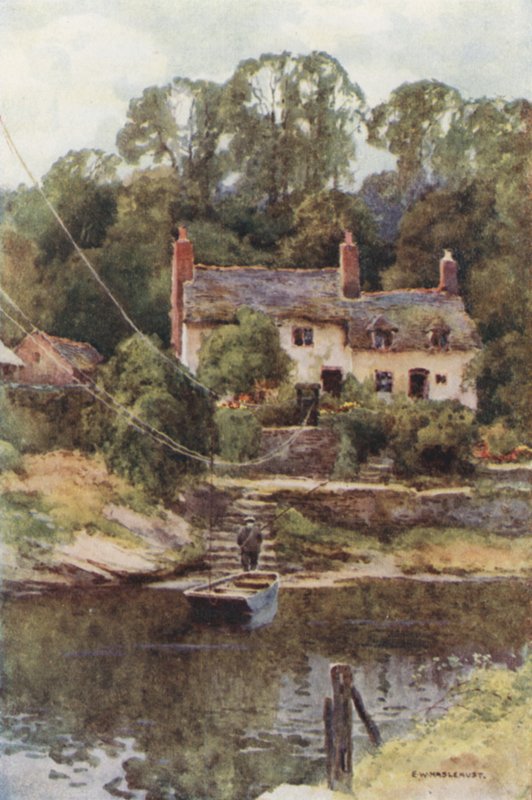 The Ferry, Overton-on-Dee (litografía en color) de Ernest William Haslehust