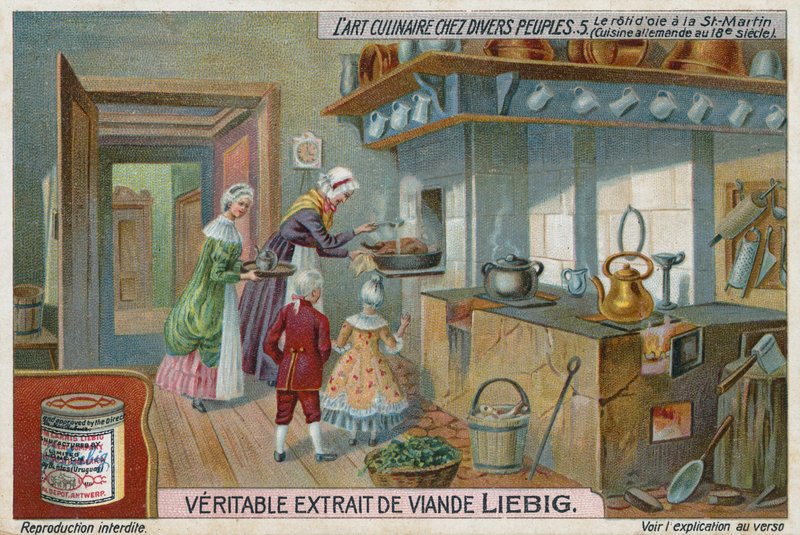 Asado de un ganso en el Día de San Martín, Alemania, siglo XVIII de European School