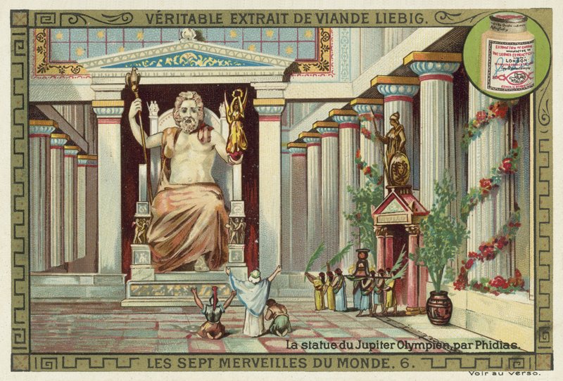 Estatua de Zeus en Olimpia, Grecia, por Fidias de European School