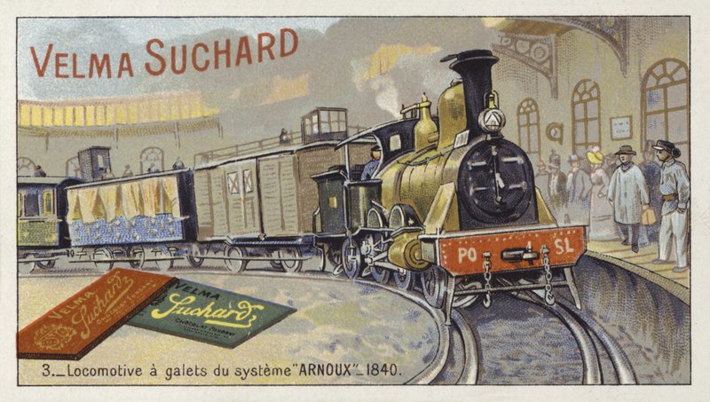 Locomotora de vapor utilizando el sistema Arnoux, 1840 de European School