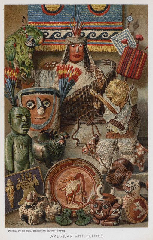 Antigüedades americanas (cromolito) de European School
