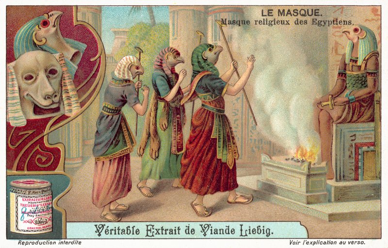 Máscaras religiosas del antiguo Egipto de European School