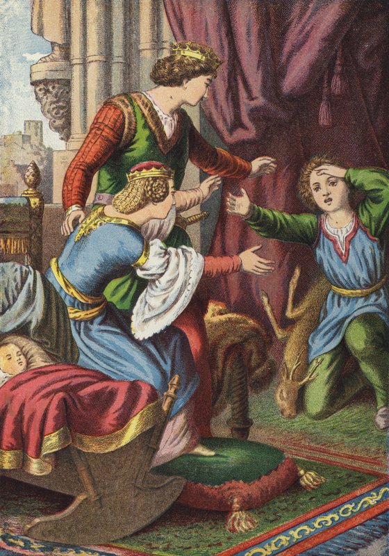 Hermano y hermana (litografía en color) de European School