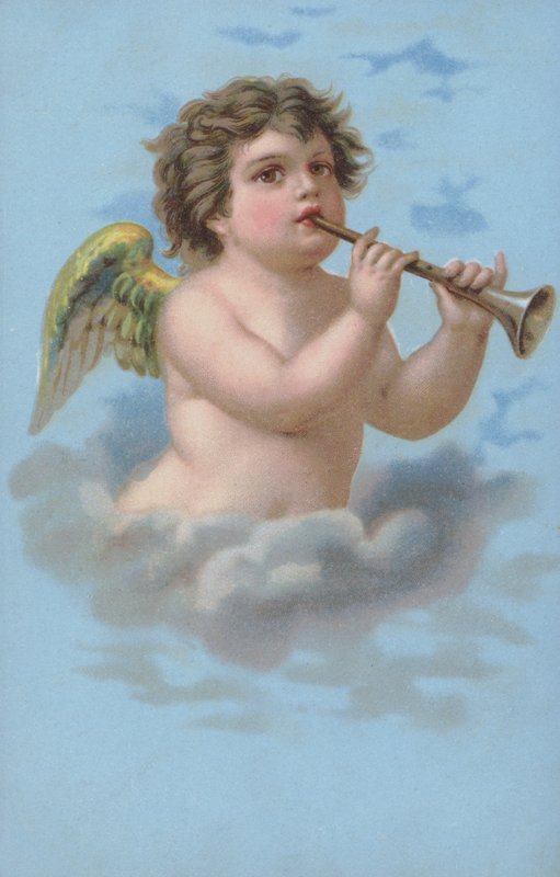 Querubín tocando una trompeta de European School