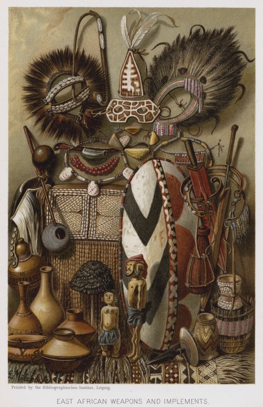 Armas e implementos de África Oriental de European School
