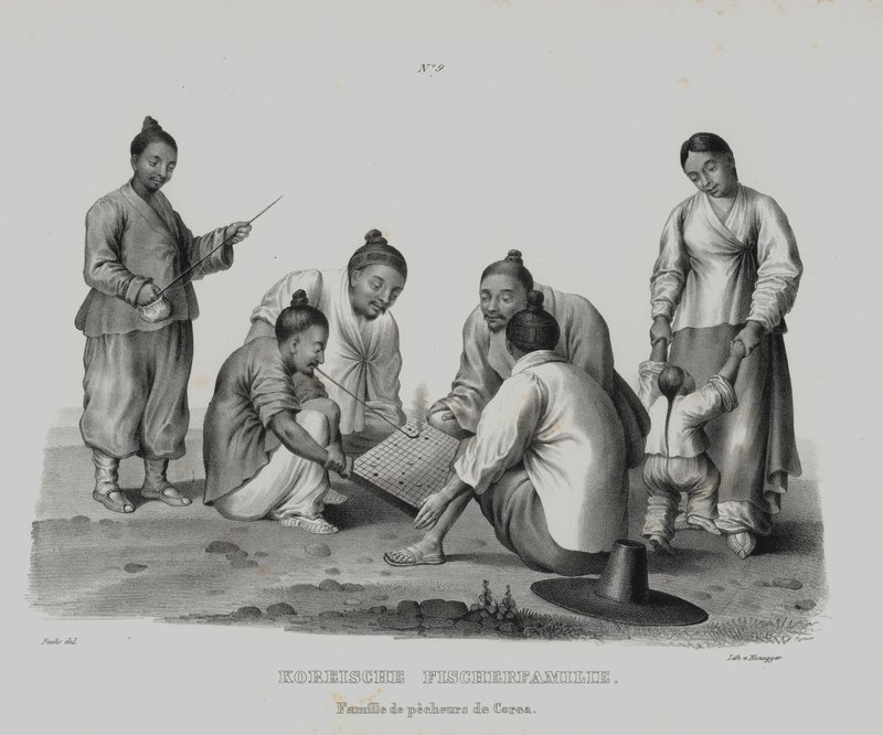 Familia de pescadores coreanos (litografía) de European School