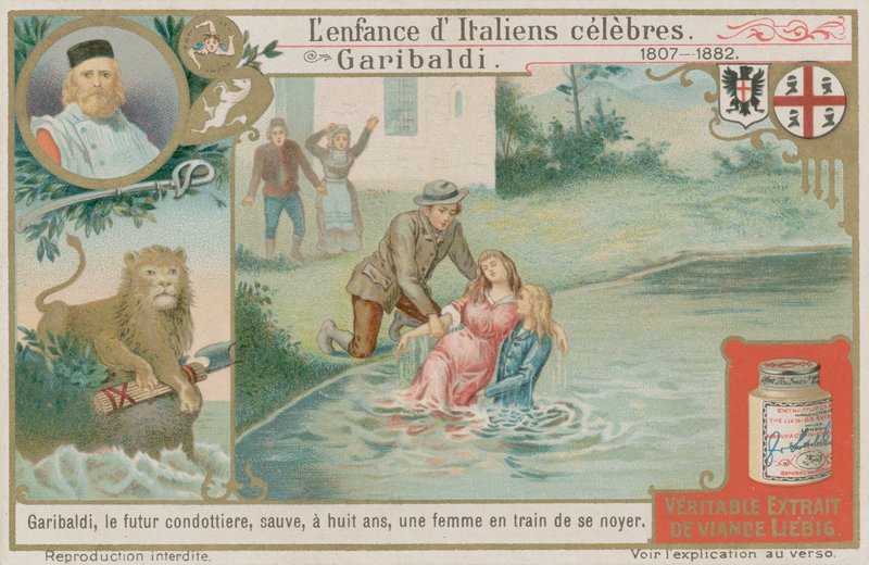 Giuseppe Garibaldi salva a una mujer que se está ahogando de European School