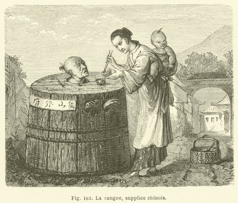 La cangue, suplicio chino (grabado) de European School