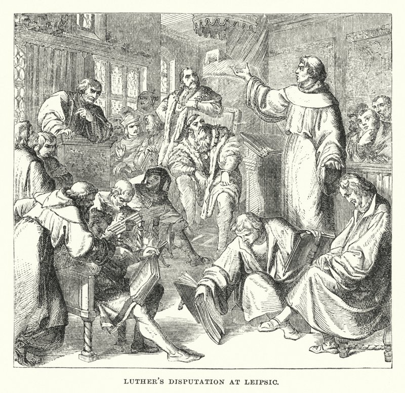 Disputa de Lutero en Leipzig (grabado) de European School
