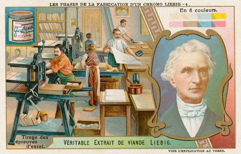 Haciendo una Cromolitografía de Liebig de European School
