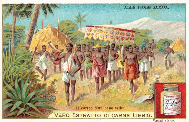 Procesión de un jefe tribal samoano de European School