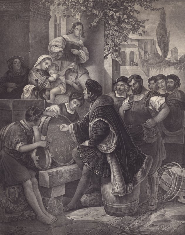 Rafael dibujando a la Virgen y el Niño de European School