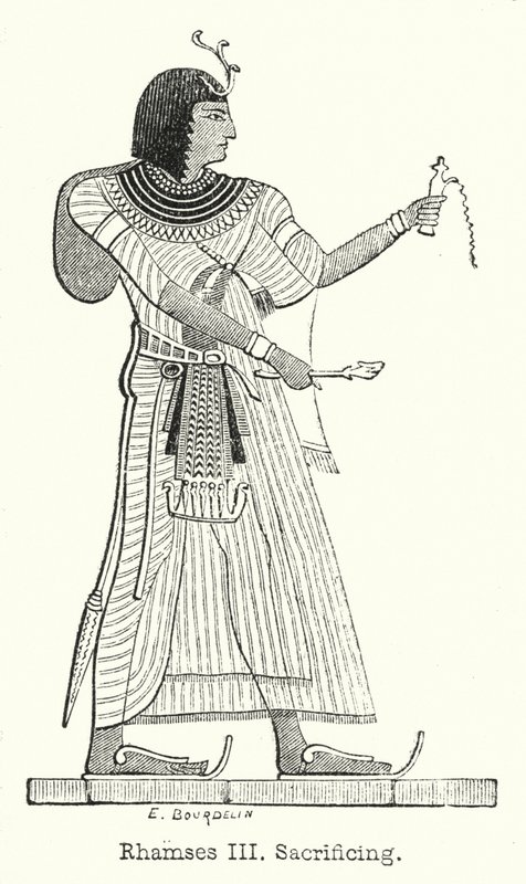 Sacrificio de Rhamses III (grabado) de European School