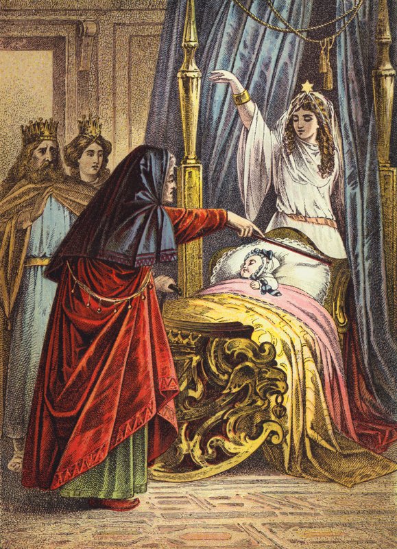 La Bella Durmiente (litografía en color) de European School