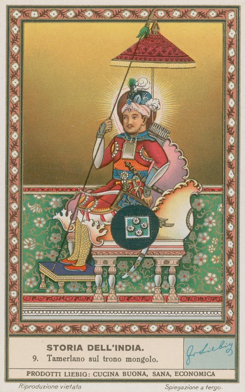 Tamerlán en el trono mongol de European School