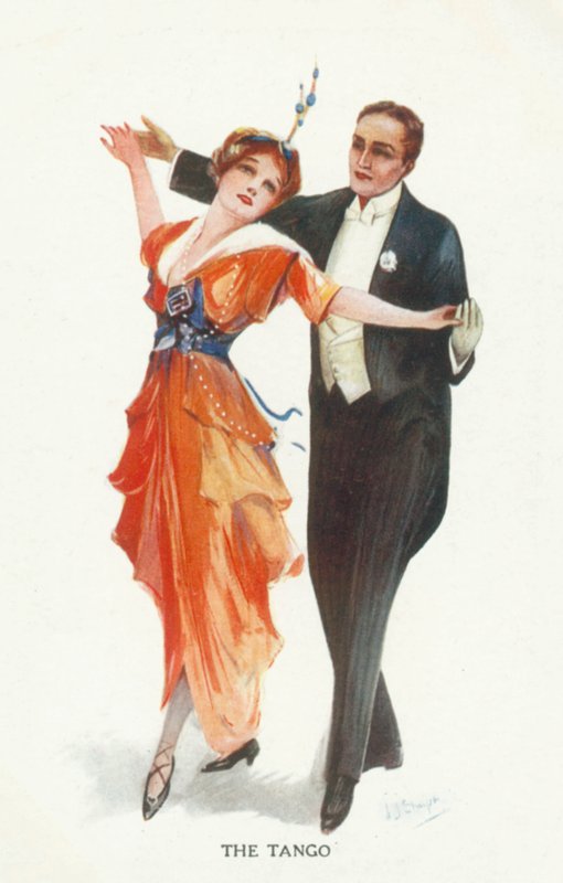 Tango (litografía en color) de European School