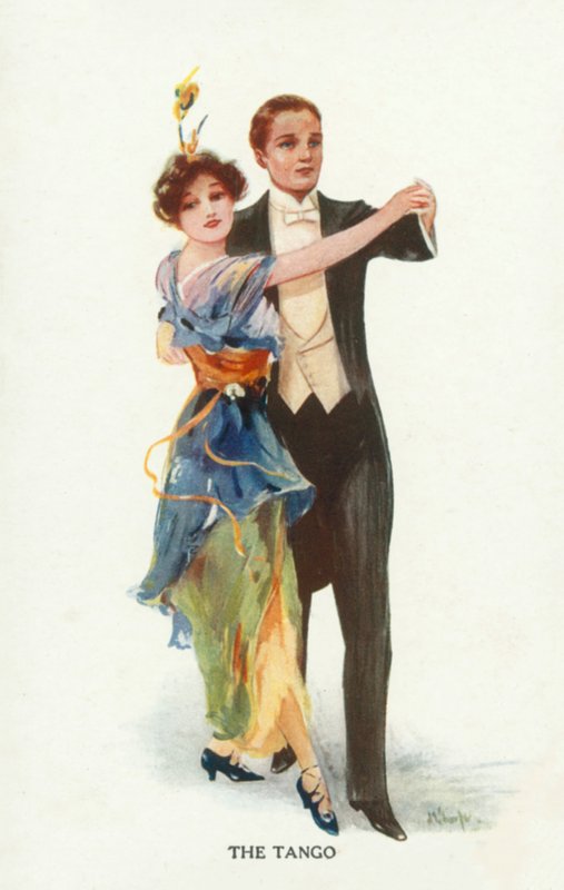 Tango (litografía en color) de European School
