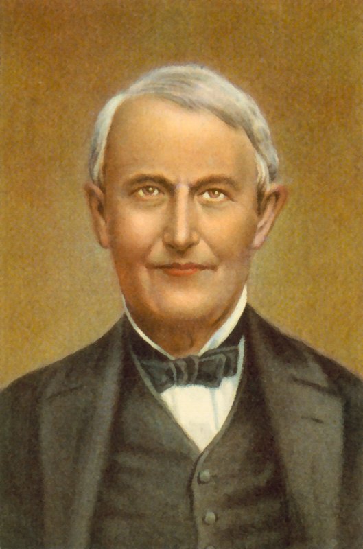 Thomas Edison (litografía en color) de European School