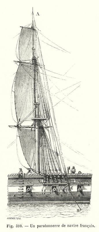 Un pararrayos de barco francés de European School