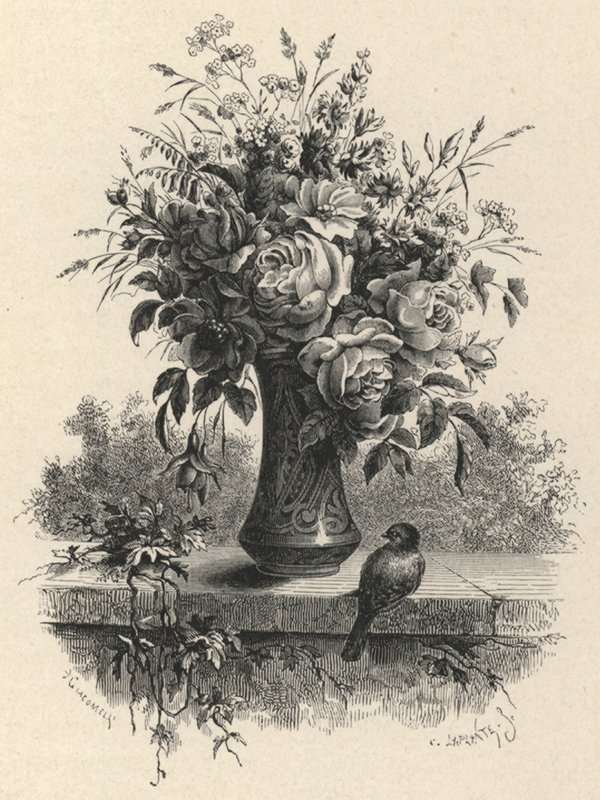 Jarrón de flores de European School