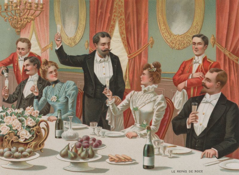 Comida de boda (cromolito) de European School