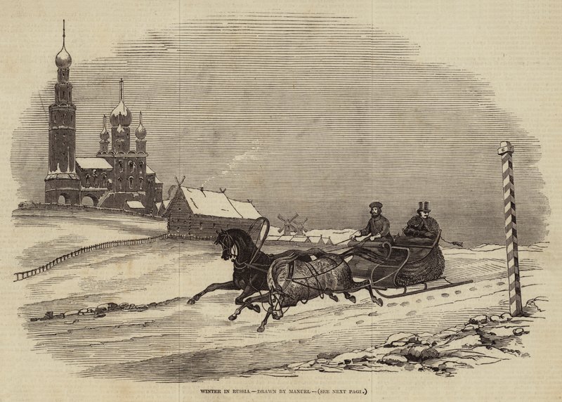 Invierno en Rusia (grabado) de European School