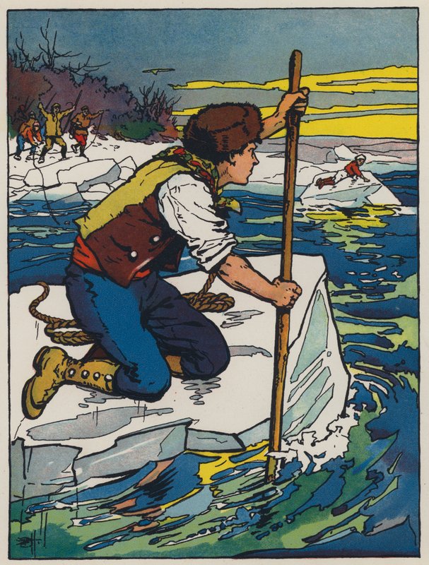 Rompiendo el hielo (litografía a color) de Evelyn Stuart Hardy
