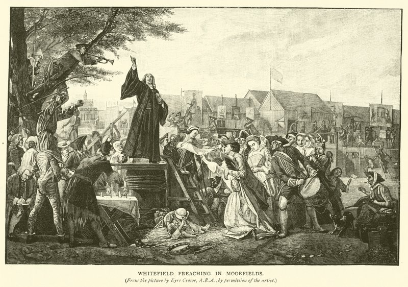 Whitefield predicando en Moorfields de Eyre Crowe