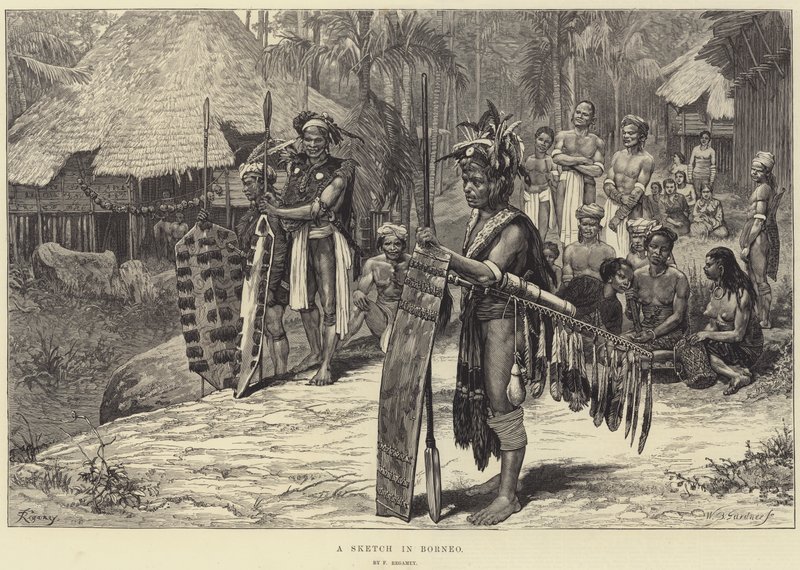Un boceto en Borneo de Felix Regamey