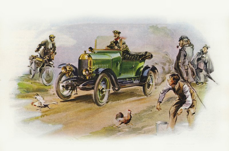 Morris Oxford 10hp (litografía en color) de Ferdinando Tacconi