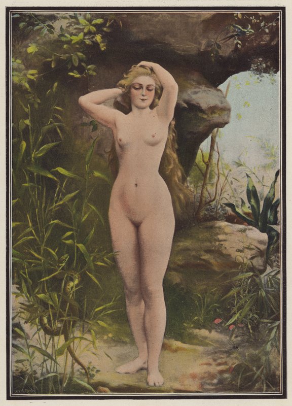 Eva (litografía en color) de Fernand Lematte