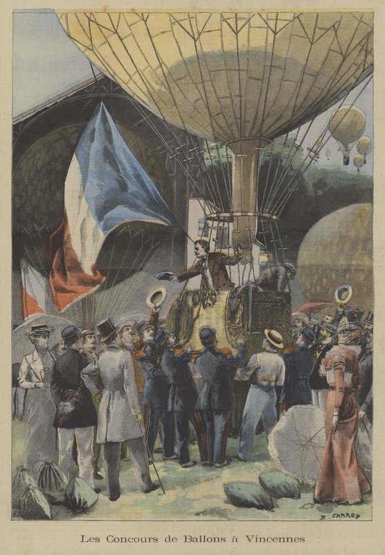 Carrera de globos en Vincennes, París de Fortune Louis Meaulle