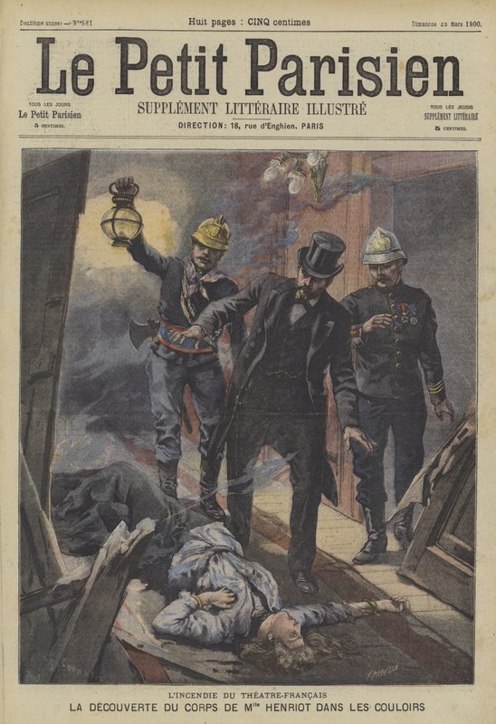 Incendio en el Théâtre-Français, París de Fortune Louis Meaulle