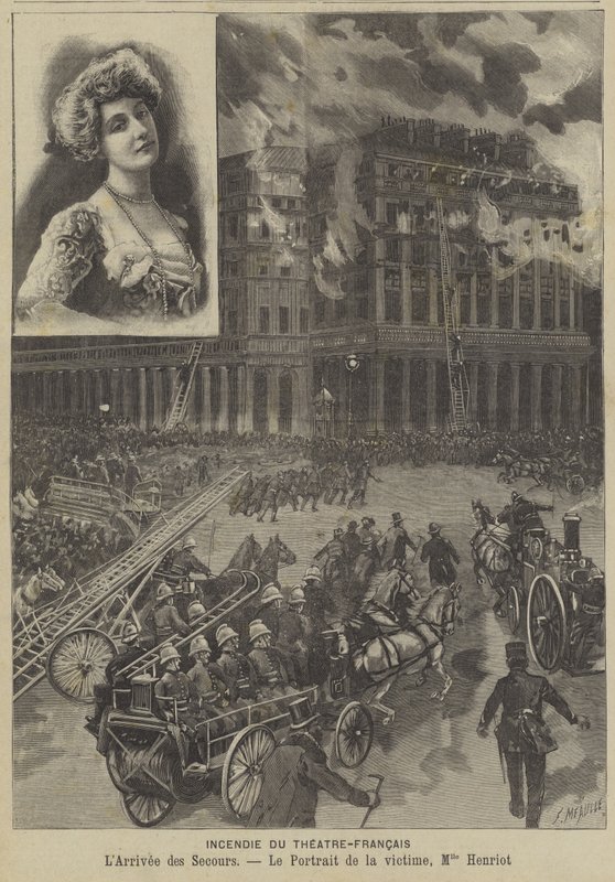 Incendio en el Théâtre-Français, París de Fortune Louis Meaulle