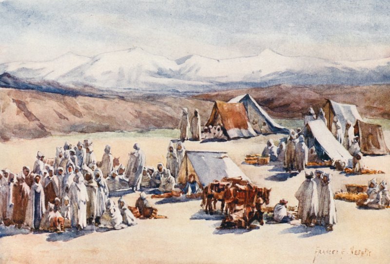 Día de mercado, Timgad (litografía en color) de Frances Nesbitt
