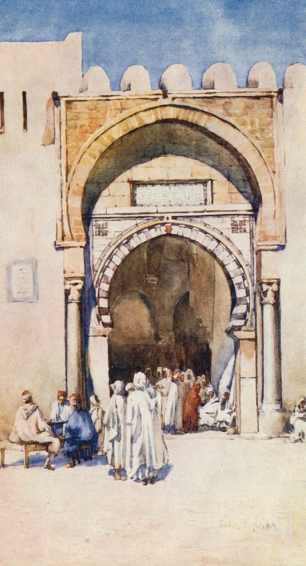 Puerta de los Moros, Kairuán (litografía en color) de Frances Nesbitt