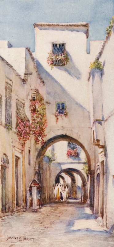 Rue Tourbet el Bey, Túnez (litografía en color) de Frances Nesbitt